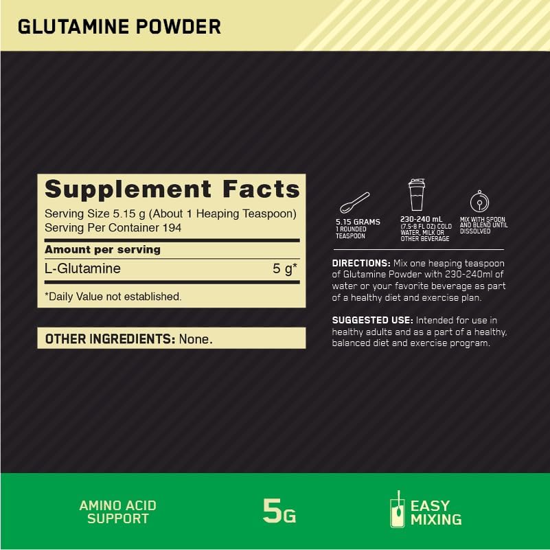 Optimum Nutrition Glutamine  – Supports Muscle Recovery & Performance