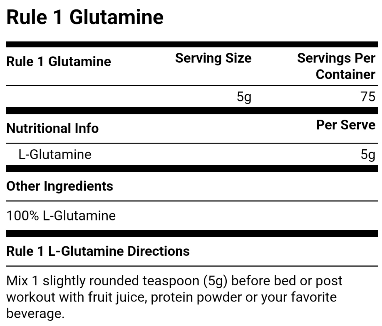 Rule 1 Glutamine
