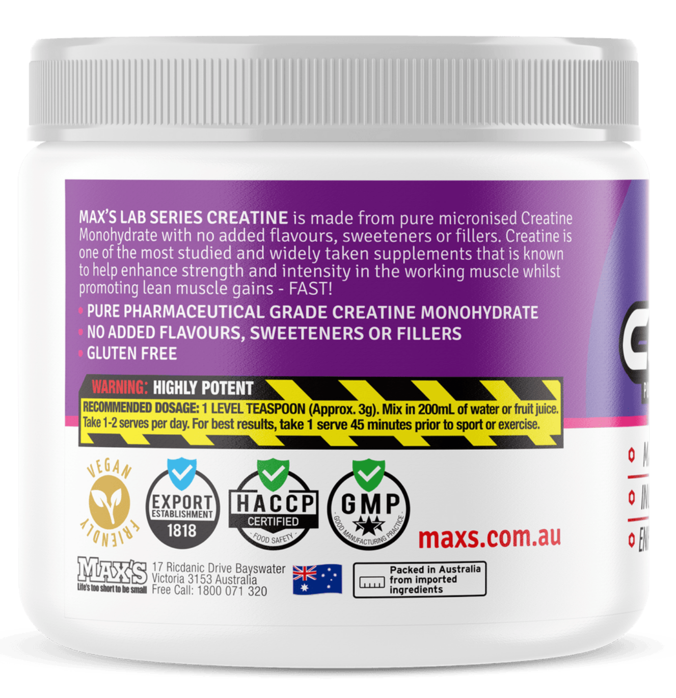 Max's Creatine Monohydrate