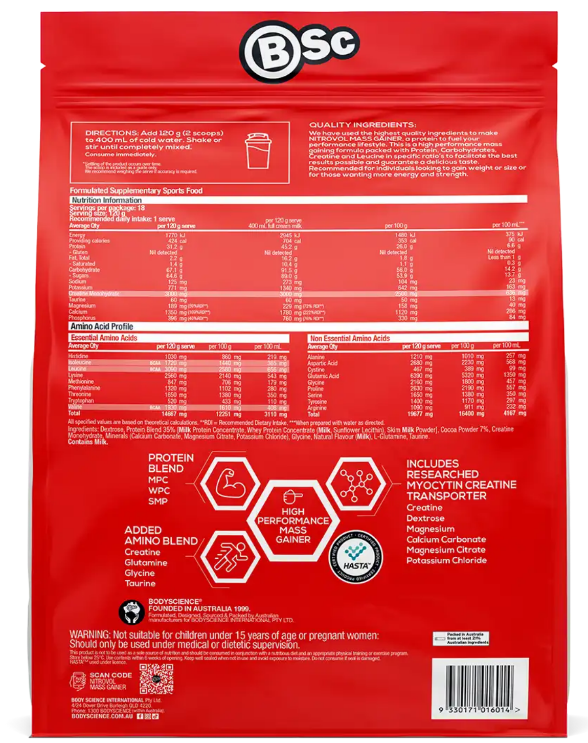 Body Science Nitrovol Mass Gainer