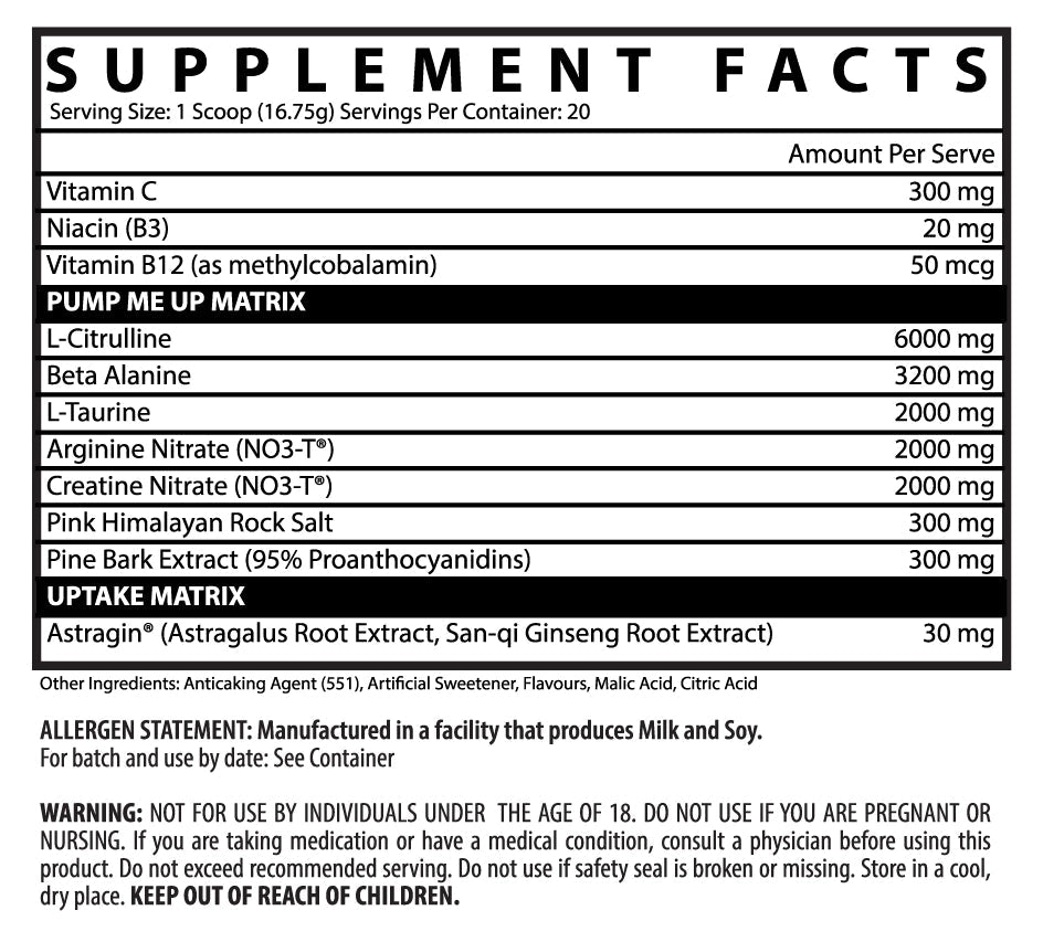 Inspired Nutraceuticals DVST8 Pumped Non-Stim Pre-Workout Intense Pumps & Focus