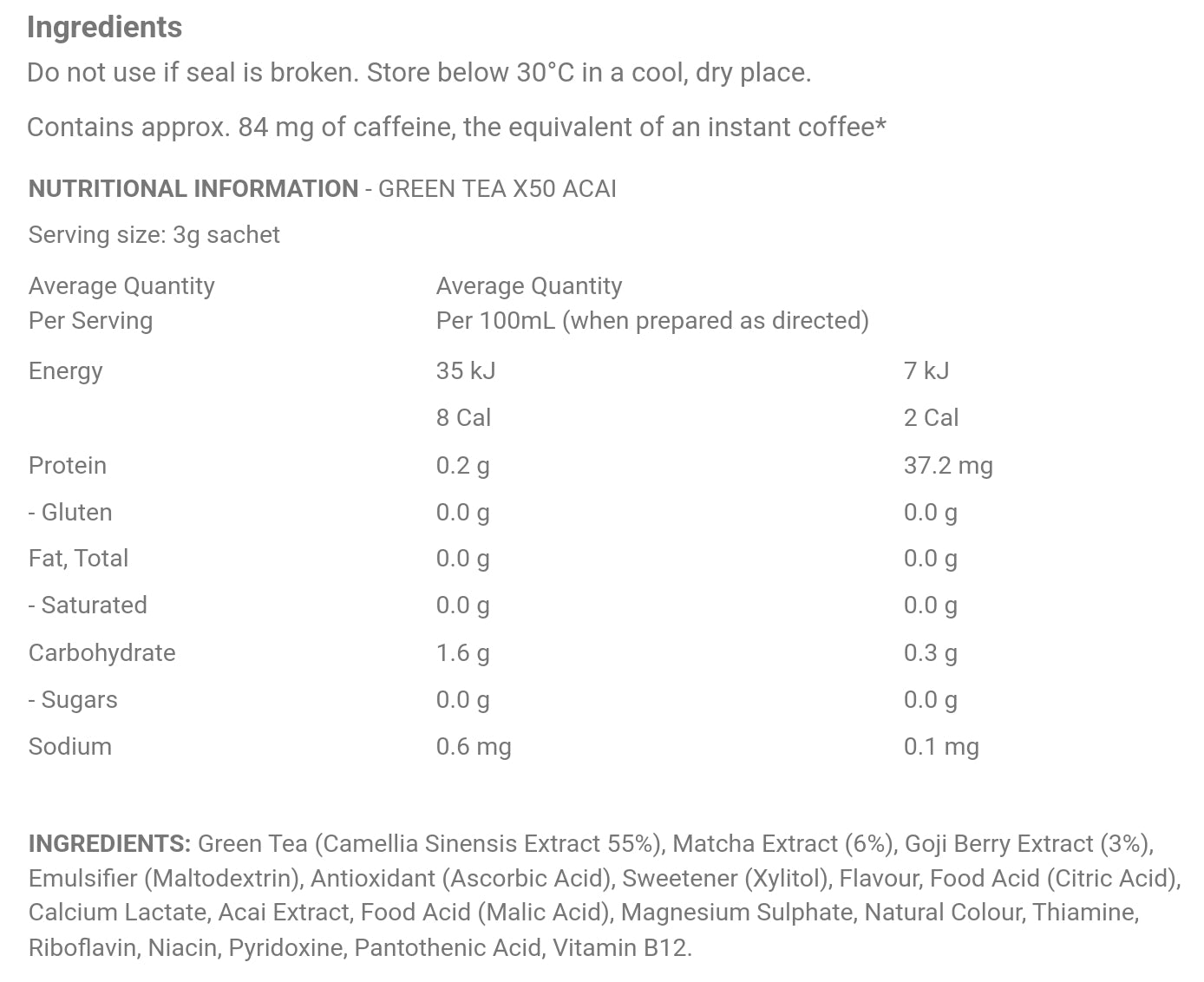 X50 Lifestyle Green Tea