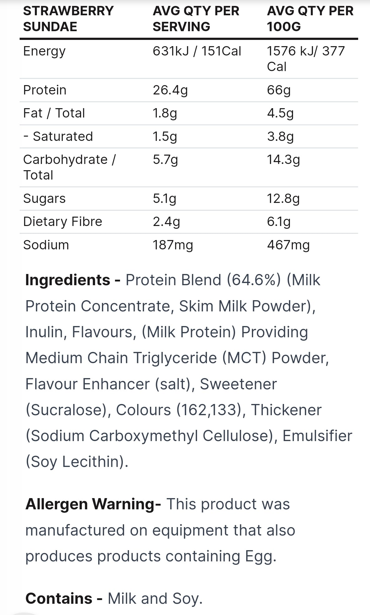 Inspired Nutraceuticals Custard