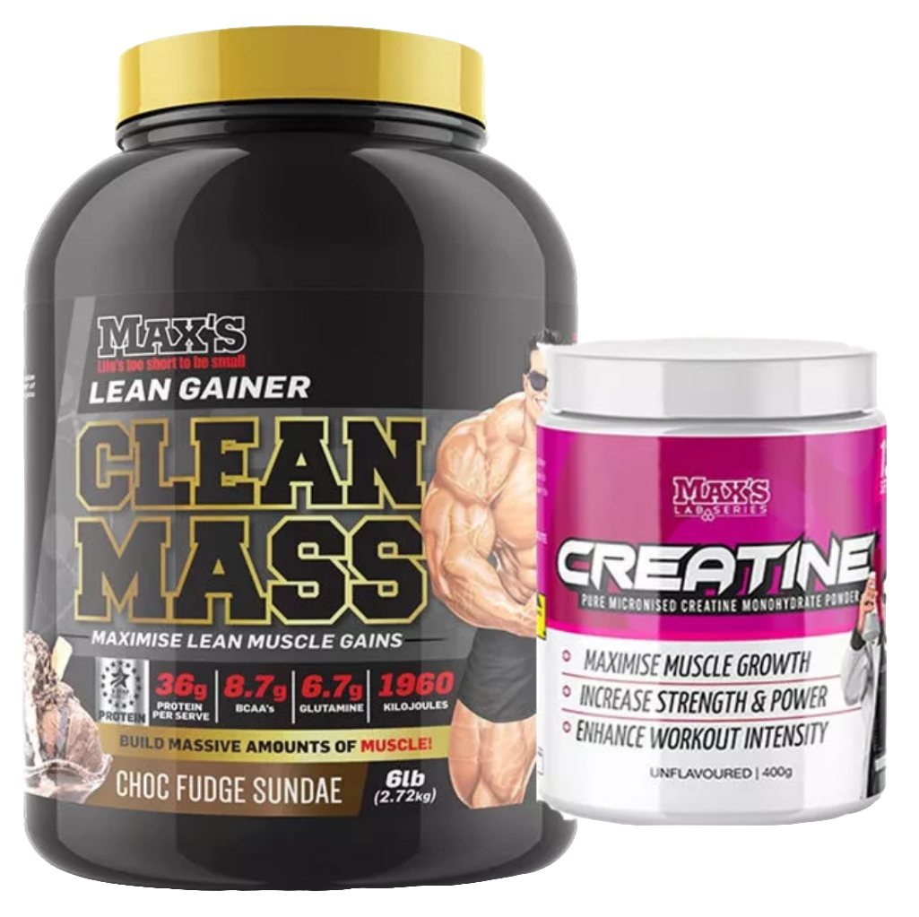Max's Clean Mass Protein Lean + Max's Creatine Monohydrate Stack