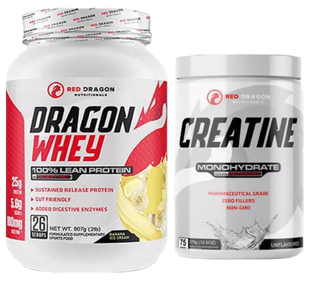 Red Dragon Nutritionals Whey 100% Lean Protein + Creatine Monohydrate 100% Micronised Stack