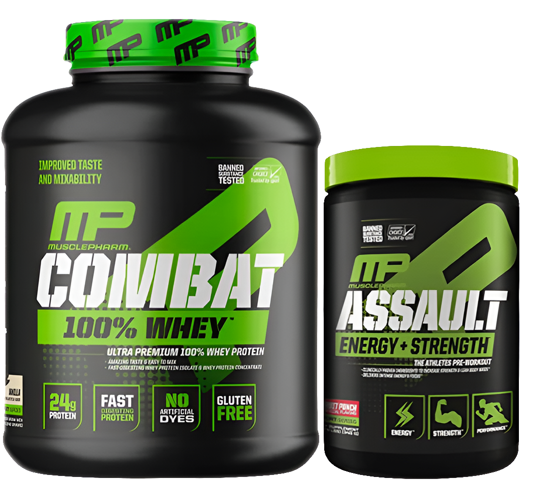 Musclepharm Combat 100% Whey + Assault Sport Pre Workout