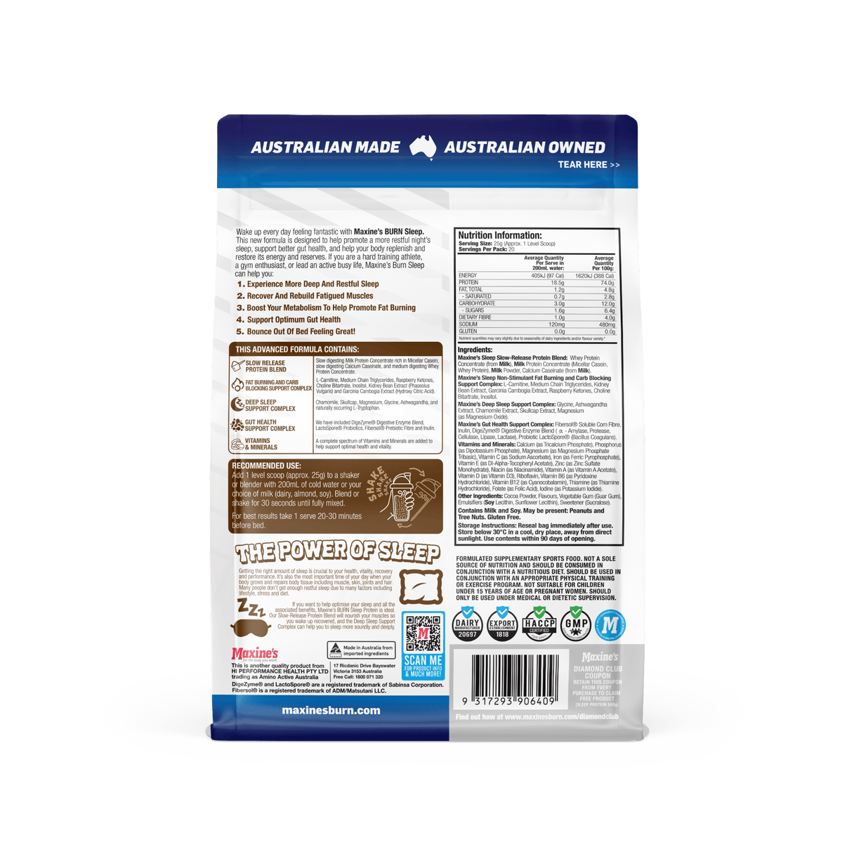 Maxine's Burn Sleep Protein Night