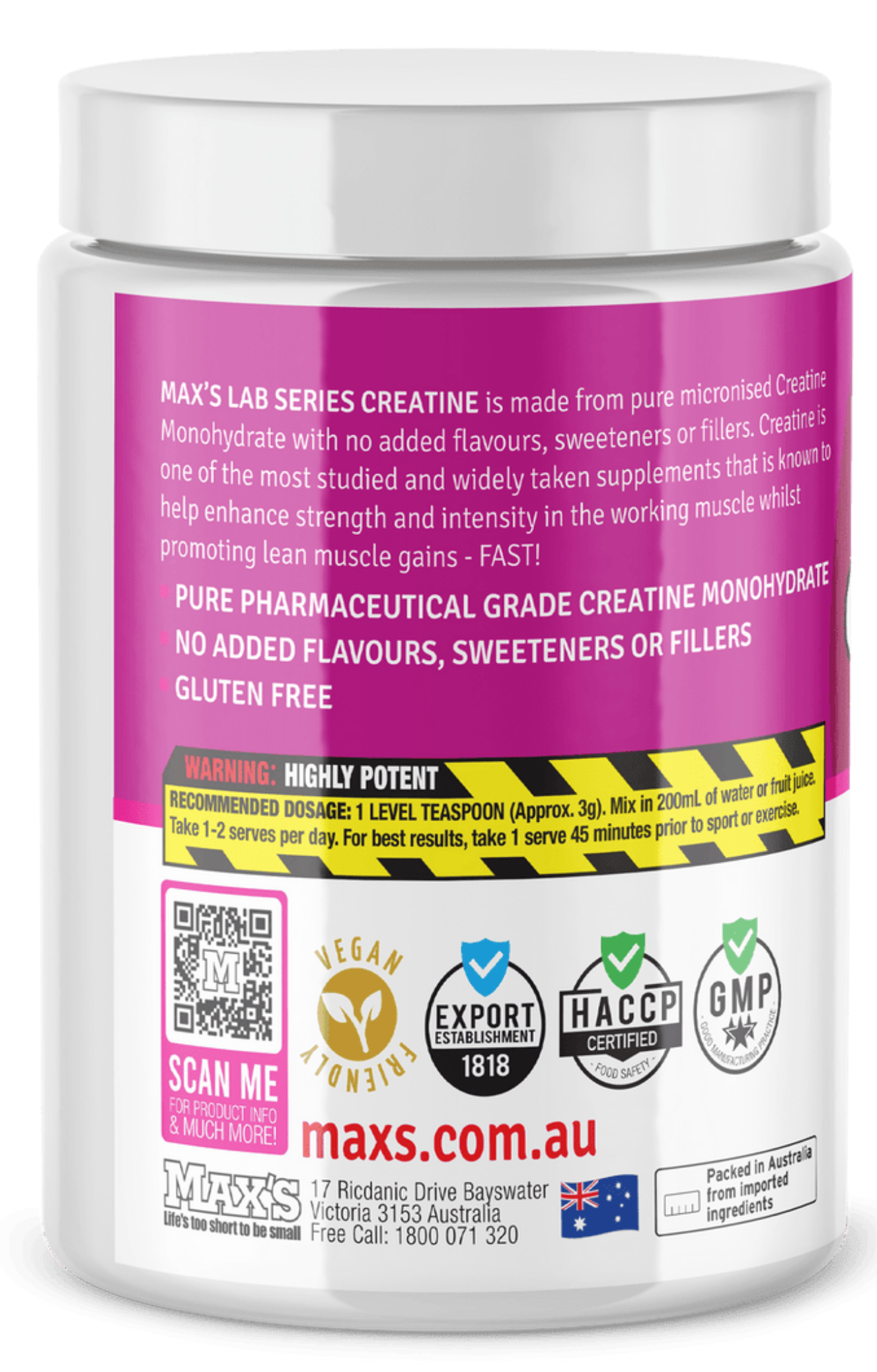 Max's Creatine Monohydrate