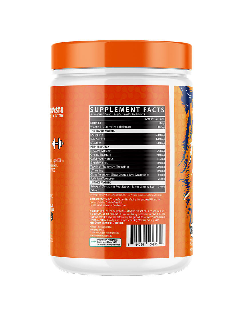 Inspired Nutraceuticals Big Black BBD Dvst8 Pre-Workout High Stimulant